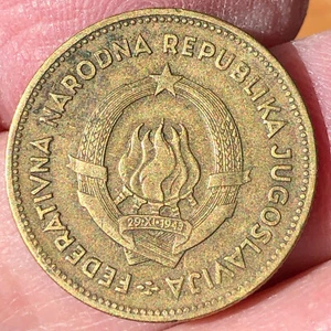 1955 Yugoslavia 50 Dinara Aluminum-Bronze Coin - VF+ (Very Fine) condition - Picture 1 of 4
