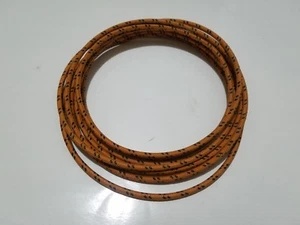 Alambre primario cubierto de tela trenzada vintage de 5 pies calibre 16 naranja negro - Imagen 1 de 3
