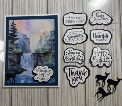 KIT DE 4 TARJETAS CASCADAS HECHAS A MANO Foto 1 de 4