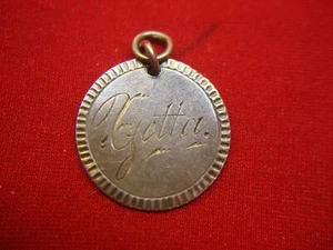 SILVER DIME "LOVE TOKEN" MADE FROM OLD U.S. DIME - "GETTA" + "1888" - FANCY - Picture 1 of 6