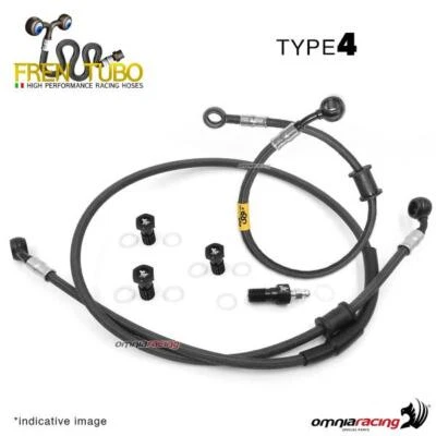 Frentubo kit brake hose aeronautical braided Type 4 carbon BMW K1200LT 1994-2008 Foto 1 de 4