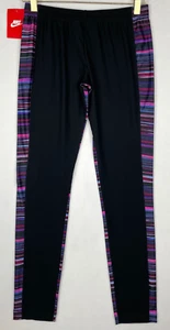 New Nike Girl's Athletic Black/Colorful Contrast Leggings Pants XL NWT - Picture 1 of 6