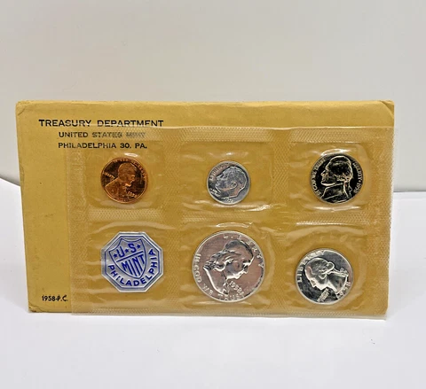 1958 Silver Proof Set W/ Envelope Cover