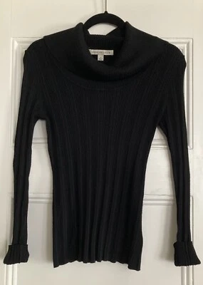 Suéter Debbie Morgan Para Mujer Negro Manga Larga Cuello Tortuga Mezcla Rayón Talla M Foto 1 de 4