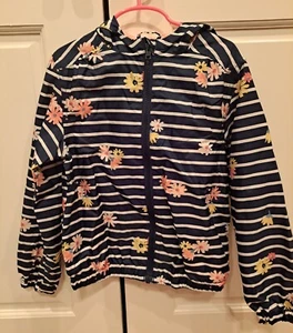 Gymboree Girls Size 7-8 Raincoat Flowered And Striped NWOT - Picture 1 of 4