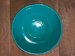 Cuenco para servir poco profundo turquesa vidrio de escoria opaco vintage de mediados de siglo - Imagen 1 de 2