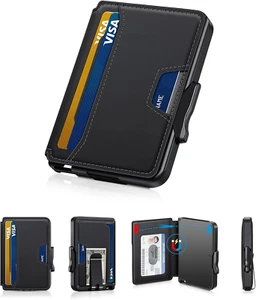 Wallet for Men, Mens Wallet Minimalist Slim Wallet, RFID Blocking Smart Pop up W - Picture 1 of 6