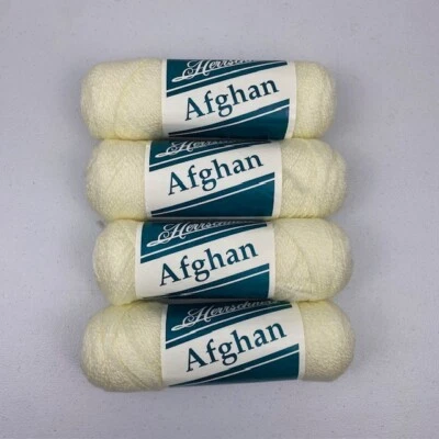 Lot of 4 Herrschners Afghan Yarn 2-ply Acrylic 2 oz-Off White-NOS - Image 1 of 4