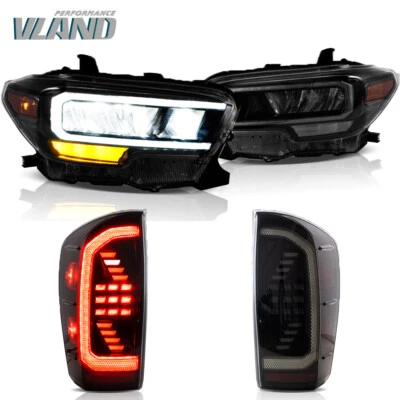 适用于 2016 - 23 丰田塔科马全 LED 车头灯 + 烟熏 LED 尾灯带动画 — 第 1/4 张图片