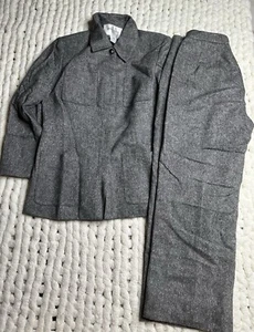 Wool Gray Women Suit 2 Pc: Blazer Pants Size 6 - Picture 1 of 15