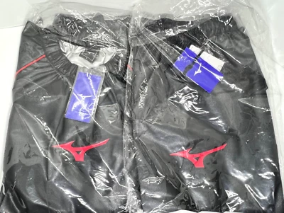 Mizuno Trajes de Sauna Pérdida de Peso Conjunto Superior e Inferior Negro Rojo Logo NUEVO Foto 1 de 4