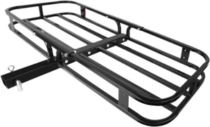 Heavy Duty Folding 2" Receiver Tow Hitch Cargo Carrier Basket Trailer Mount Rack - Picture 1 of 6