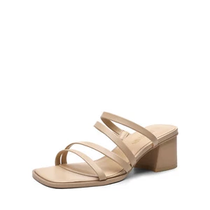 Women Low Chunky Heel Sandals Open Toe Slip On Comfort Dress Mule Heel Sandals - Picture 1 of 20