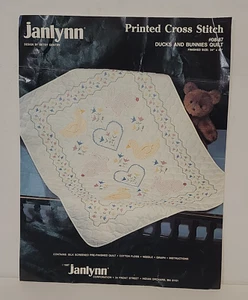 Janlynn bedrucktes Kreuzstich-Set Enten Hasen Krippe Quilt 1987 Baby Kinderzimmer - Bild 1 von 7