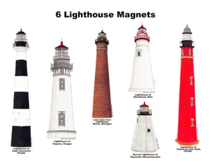 Cabo Cañaveral, Plymouth Faros 6 imanes de refrigerador Andy Fletcher - Imagen 1 de 1