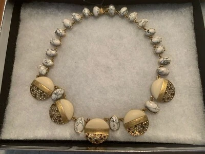 COLLAR LULU FROST PARA J.CREW MARFIL TURQUESA, PEDRERÍA ORIG $350 Foto 1 de 4