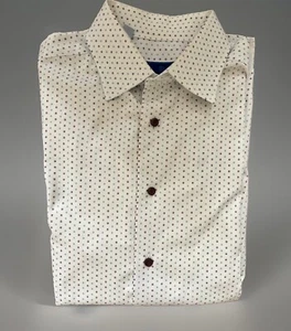 David Donahue Mens Long Sleeve Dress Shirt Size 17 X 32/33 Cotton Trim Fit - Picture 1 of 15