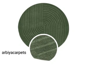 Circle Green Modern Designer Carpet Hand Tufted Grass Like Customized Area Rug - Picture 1 of 9