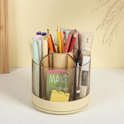 Drehbarer Stiftehalter 360° drehbar Schreibtisch Organizer 6 Fächer Schreibti... - Bild 1 von 4