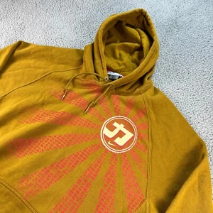 Vintage Nike Japanese Anime Rising Sun Hoodie Mens XXL 2XL Mustard Yellow Red - Picture 1 of 12