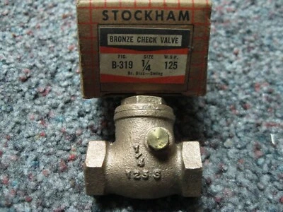 STOCKHAM B319 1/4" BRASS CHECK VALVE New old stock - Image 1 of 3