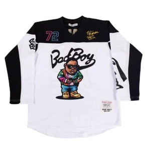 Headgear Classic Bad Boy Biggie Smalls White Men's Size Small Hockey Jersey NWT! - Picture 1 of 2