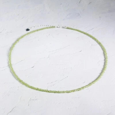 Turquoise Beaded Necklace for her Delicate Stone Choker Healing Crystal Necklace - Image 1 of 4