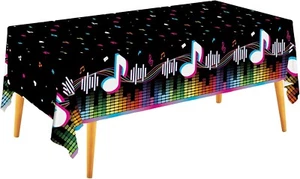 Music Party Disposable Tablecloth, Plastic Table Cover for Music Themed Party... - Picture 1 of 7