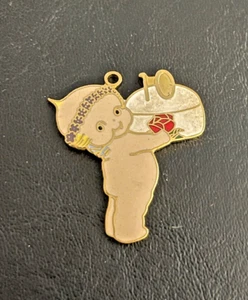 KEWPIE 10 BIRTHDAY CAKE ROSE O'NEIL CREATION ENAMEL/METAL COLLECTOR'S CHARM 1.5 - Picture 1 of 3