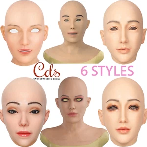 Crossdresser Head Mask For women For Cosplay Realistic Silicone Female Face Mask - Picture 1 of 28