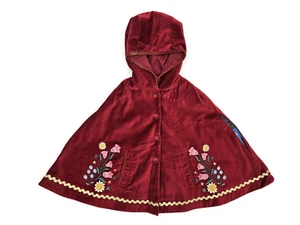 NWOT Boden Red Velvet Embroidered Cape Girls S Little Red Riding Hood - Picture 1 of 7