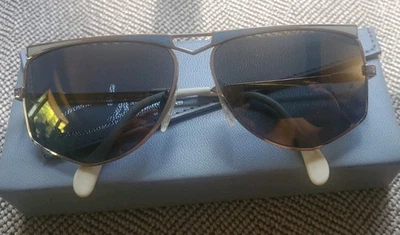 Gafas de sol CAZAL Mod 227 gris polarizado grises años 80 azul mate/blanco apagado/dorado con estuche  Foto 1 de 4