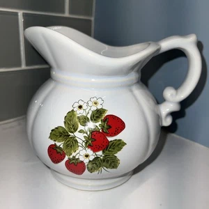 Vntg McCoy Strawberry Pitcher, Cottage core, Kitchen Decor, Spring Decor, Summer - Picture 1 of 8