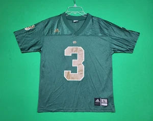 Vintage Y2K Adidas Notre Dame Irish Large Fußball Trikot #3 2000er grün - Bild 1 von 19