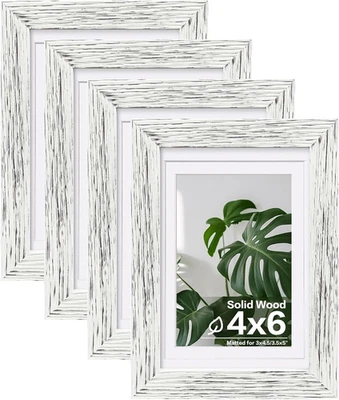 Conjunto de 4 molduras 8X10, feitas de madeira maciça cobertas por Plexiglass 4X6 e 5 - Imagem 1 de 4