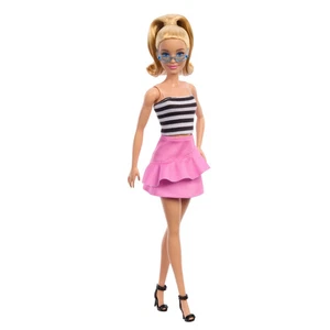Barbie Fashionistas Doll #213, Blonde with Striped Top, Pink Skirt & Sunglasses - Picture 1 of 5