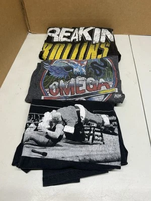 “3” Used VTG Wrestling  Shirts Seth Rollins Kenny Omega Stone Cold Steve Austin - Image 1 of 4