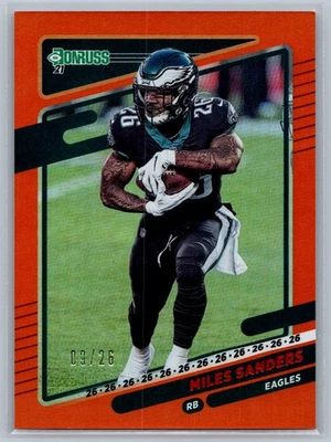 Miles Sanders 2021 Donruss Orange Jersey Number /26 #109 - Image 1 of 2