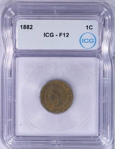 1882 Indian Cent 1C ICG F12 - Picture 1 of 4