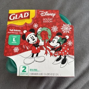 Disney Mickey Glad Containers 2 Large Square 5 1/4 Cup - Bild 1 von 3