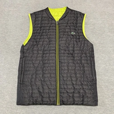Chaqueta Lacoste Para Hombres Mediana FR 50 Abrigo Reversible Puffer Cremallera Completa Chaleco Abajo Ligero Foto 1 de 4