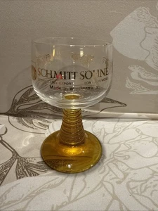 Gold Schmitt Söhne gerippt Cordial Wein Bier Schnaps Kelch Bernstein, Made in W Germany - Bild 1 von 8
