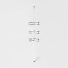 Threshold Tension Pole Aluminum Shower Caddy Bathroom Corner Shelf Organizer