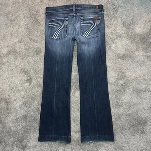 7 For All Mankind Dojo Flare Jeans Womens 30 (fit 33x29) Blue Bootcut Low Rise - Bild 1 von 16