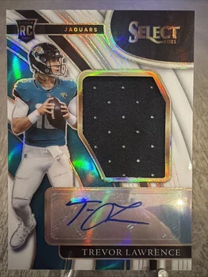 Parche automático Panini Select Trevor Lawrence 2021 blanco RPA/49 Jaguars RC Rookie Foto 1 de 4