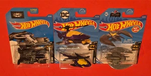 HOT WHEELS BATMAN - LOT of 3 - BATPLANE, BATCOPTER, & THE BAT - Picture 1 of 2