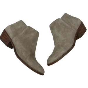 Sam Edelman Petty Stiefelette Größe 8,5 hellbraun Wildleder Leder seitlicher Reißverschluss niedriger Absatz - Bild 1 von 12
