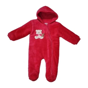 Tuta da neve Take Me Home rosa per bambina 1 pezzo con zip e peluche taglia 12M - Foto 1 di 7