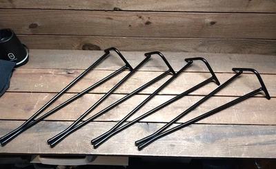 "Juego de 4 patas de mesa de metal pesado horquilla MCM modernas de mediados de siglo vintage 24""" Foto 1 de 4