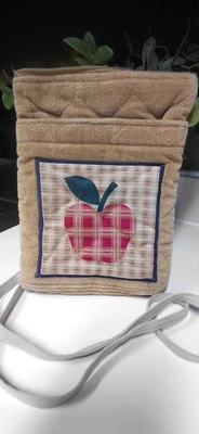 Bolso Bandolera Hecho a Mano Pana Cartera Apple Patchwork Edredón 8x6 Bolsillo con Cremallera Foto 1 de 4